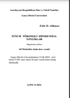 Xüsusi törəməli diferensial tənliklər ( magistratura pilləsi üçün dərs vəsaiti)